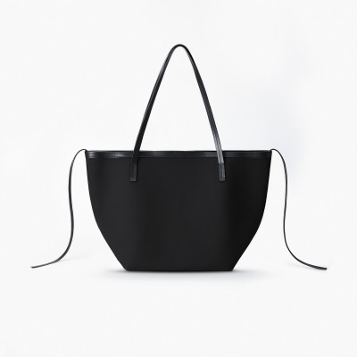 Canvas cowhide splicing bag